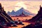 Wild West canyon AI generated 8bit pixel landscape