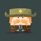 Wild west. Cartoon sheriff with mustaches and hat