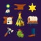 Wild West Cowboy Flat Icons