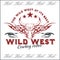 Wild west - cowboy rodeo. Vector emblem.