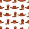 Wild west cowboy vector cloth rodeo equipment accessories seamless pattern background illustration.