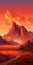 Wild West Landscape Volcano Illustration: Hyper-detailed 2d Game Art