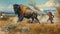 Wild West Pursuit: Bison Hunters on the Trail of Their Prey