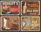 Wild west retro posters, western vector cards set