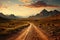 Wild west road. Travel to USA. Western cinematic