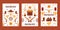 Wild West set of banners with isolated icons, vector illustration. Cartoon style symbols of American western, cowboy