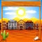 Wild west town panorama vector background