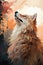 Wild wolf in outdoor nature illustration, a stunning portrayal of untamed wilderness and natural grace