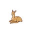 Wild young deer baby fawn vector outline sketch illustration isolated on white background.