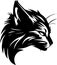 Wildcat - black and white vector illustration