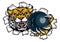 Wildcat Holding Bowling Ball Breaking Background