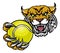 Wildcat Holding Tennisl Ball Mascot