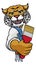 Wildcat Painter Decorator Holding Paintbrush