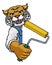 Wildcat Painter Decorator Paint Roller Mascot Man