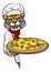 Wildcat Pizza Chef Cartoon Restaurant Mascot Sign