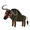Wildebeest animal cartoon character vector illustration