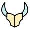 Wildebeest animal icon color outline vector