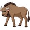 Wildebeest Cartoon Clipart Vector Illustration