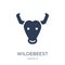 Wildebeest icon. Trendy flat vector Wildebeest icon on white background from animals collection