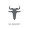 Wildebeest icon. Trendy Wildebeest logo concept on white background from animals collection