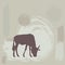 Wildebeest silhouette on grunge background. vector