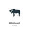 Wildebeest vector icon on white background. Flat vector wildebeest icon symbol sign from modern animals collection for mobile