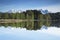 Wilder Kaiser mountain range reflected in a mountain lake