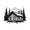 Wilderness Cabin Logo: Black And White Realism For Cabin Design