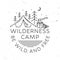 Wilderness camp. Be wild and free. Vector illustration. Concept for badge, shirt or logo, print, stamp. Vintage line art