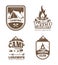 Wilderness and nature exploration vintage vector labels, emblems, logos, badges