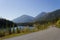 Wilderness View of Motorbike Riding the Remote Cassiar Highway,