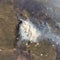 Wildfire from aerial. Fire and smoke. Forest fire.