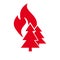 Wildfire Danger - red icon vector illustration