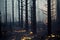 Wildfire in forest caused by human deforestation landscape background. Massive smoke from bushfire disaster apocalyptic