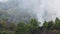 Wildfire in mountain of thailandpan shot