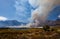 A wildfire raging across brush land near Worcester, Western Cape, South Africa