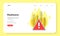 Wildfire web banner or landing page. Natural disaster caused by abnormal