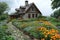 Wildflower Garden and Rustic Charm of Quaint Cottage