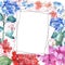 Wildflower hydrangea flower frame in a watercolor style.