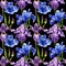 Wildflower iris flower pattern in a watercolor style isolated.