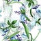 Wildflower orchid flower pattern in a watercolor style.