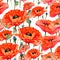 Wildflower poppies flower pattern in a watercolor style.