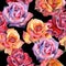 Wildflower rose flower pattern in a watercolor style isolated.