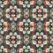 Wildflower rustic damask seamless pattern. Geometric antique floral for vintage decorative wallpaper. Cottagecore