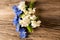 Wildflowers. Studio photography. Camomile, jasmine, cornflower,