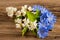 Wildflowers. Studio photography. Camomile, jasmine, cornflower,