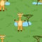 Wildlife in africa, cute baby hugging giraffe seamless pattern, cartoon editable vector illustration, for kids apparel, fabric