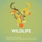 Wildlife animal infographic template layout badge background