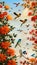 Wildlife birds birds flowers flower branch illustrations