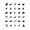 Wildlife black glyph icons set on white space
